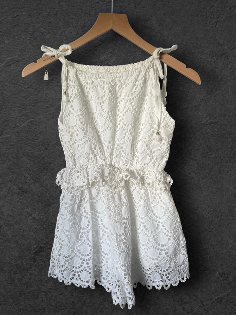 Zimmermann Kids Girls White Eyelet Lace Romper One Piece